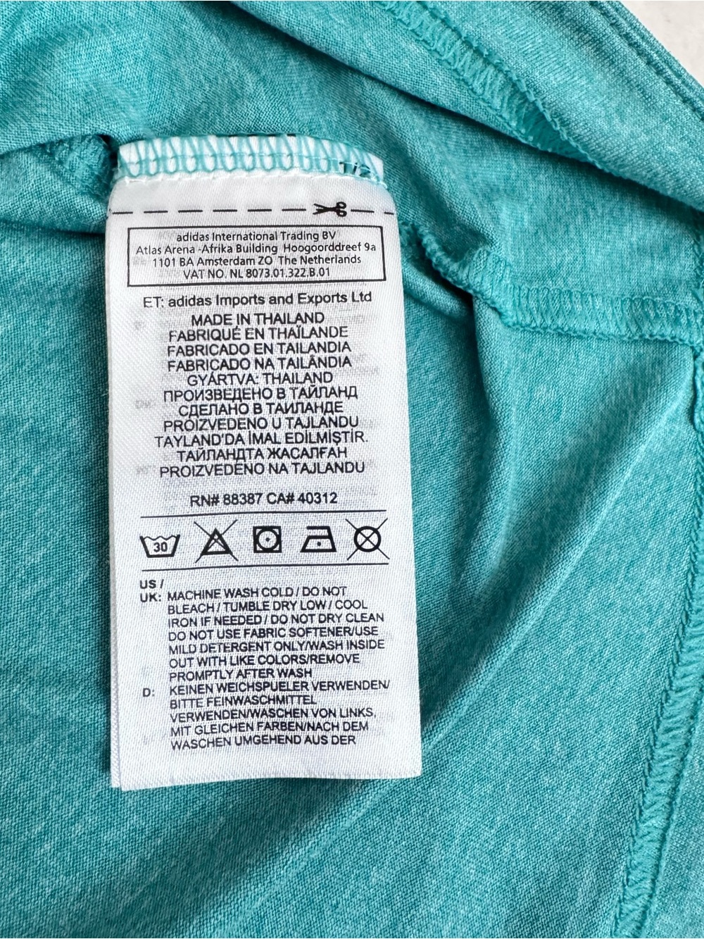 adidas Teal Racerback Performance Tank Top - Picture 4 of 5